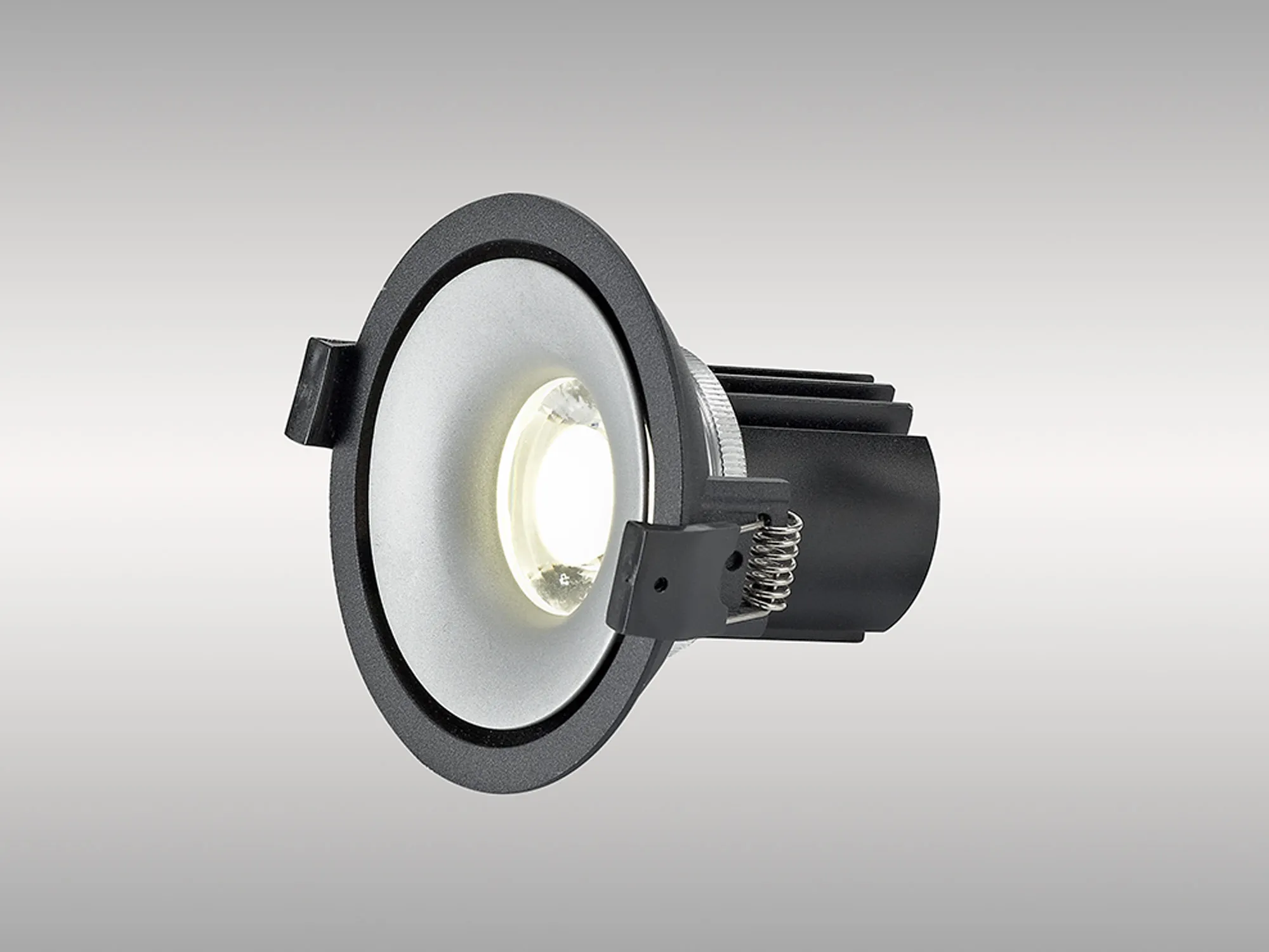 Bolor 9 Tridonic Powered 9W 3000K 840lm 24° CRI>90 LED Engine Black/Silver Fixed Recessed Spotlight, IP20 DM202062  Dlux Bolor 9